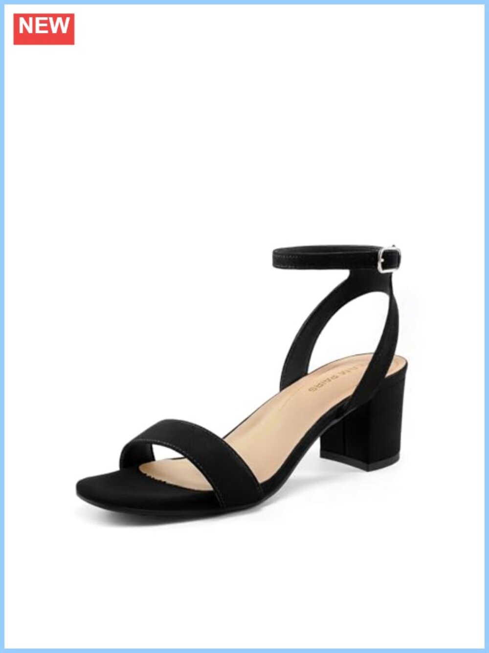 Faux Suede Block Heel Sandals Women's Dressy Ankle Strap